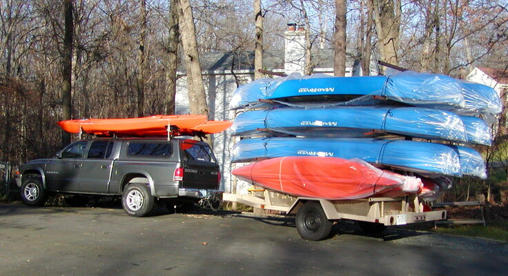 Truck with paddling equipment